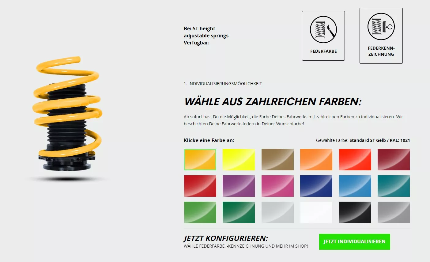 CLA (C118) F2CLA 03/2019- CLA 200 Mild-Hybrid (118.387) Höhenverstellbarer Federnsatz (Gewindefedern)